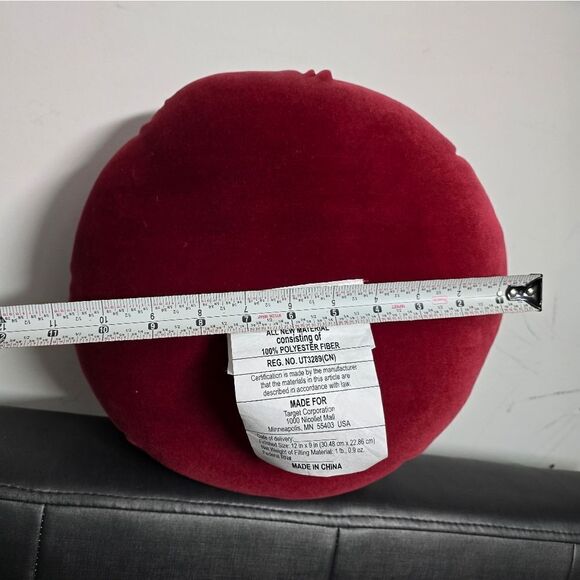 NWT THRESHOLD Halloween Thanksgiving large 16' Shaped Velvet Burgundy Pumpkin - Picture 10 of 10